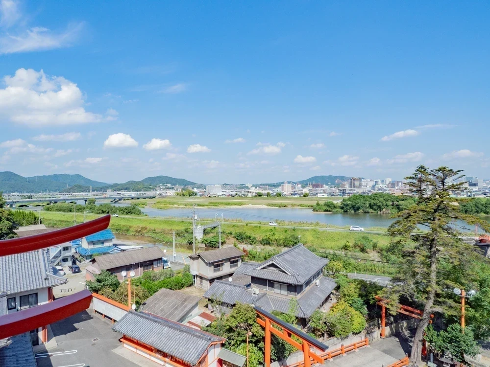 草戸稲荷神社:本殿上からの眺め