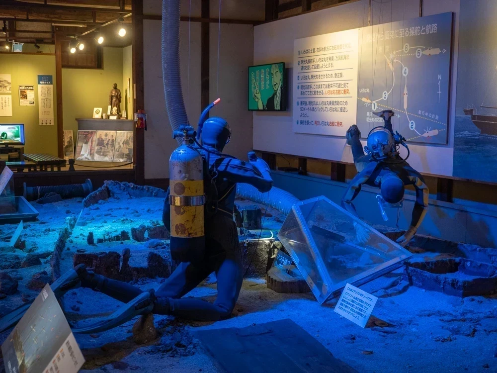 いろは丸展示館:潜水作業再現ジオラマ