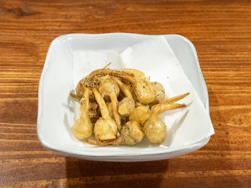 福山名産・小クワイのから揚げ (450円、冬季限定) ※過去の訪問時に撮影