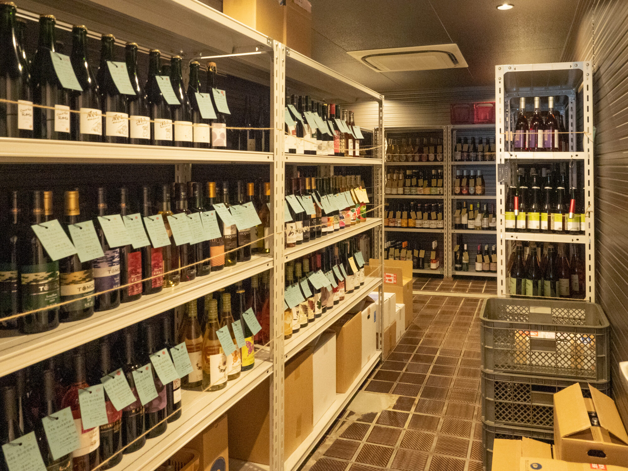 店内のワインセラー