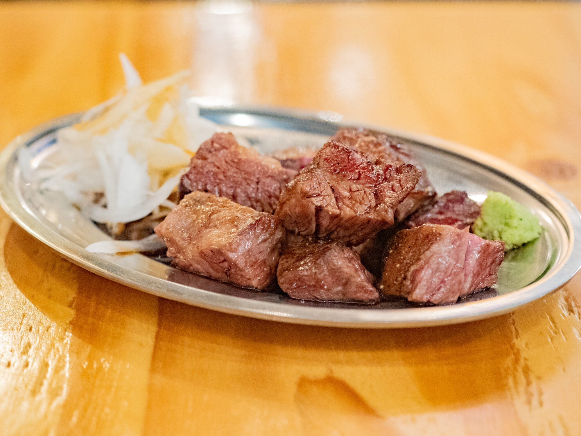 福山バットの名物「ハラミステーキ」 (968円) (過去の訪問時に撮影)