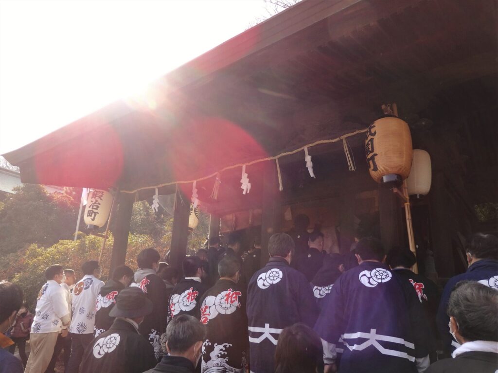 八幡様へ奉納の御挨拶
