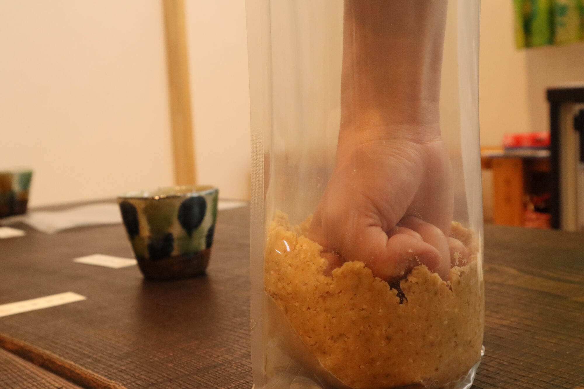 空気を抜く作業