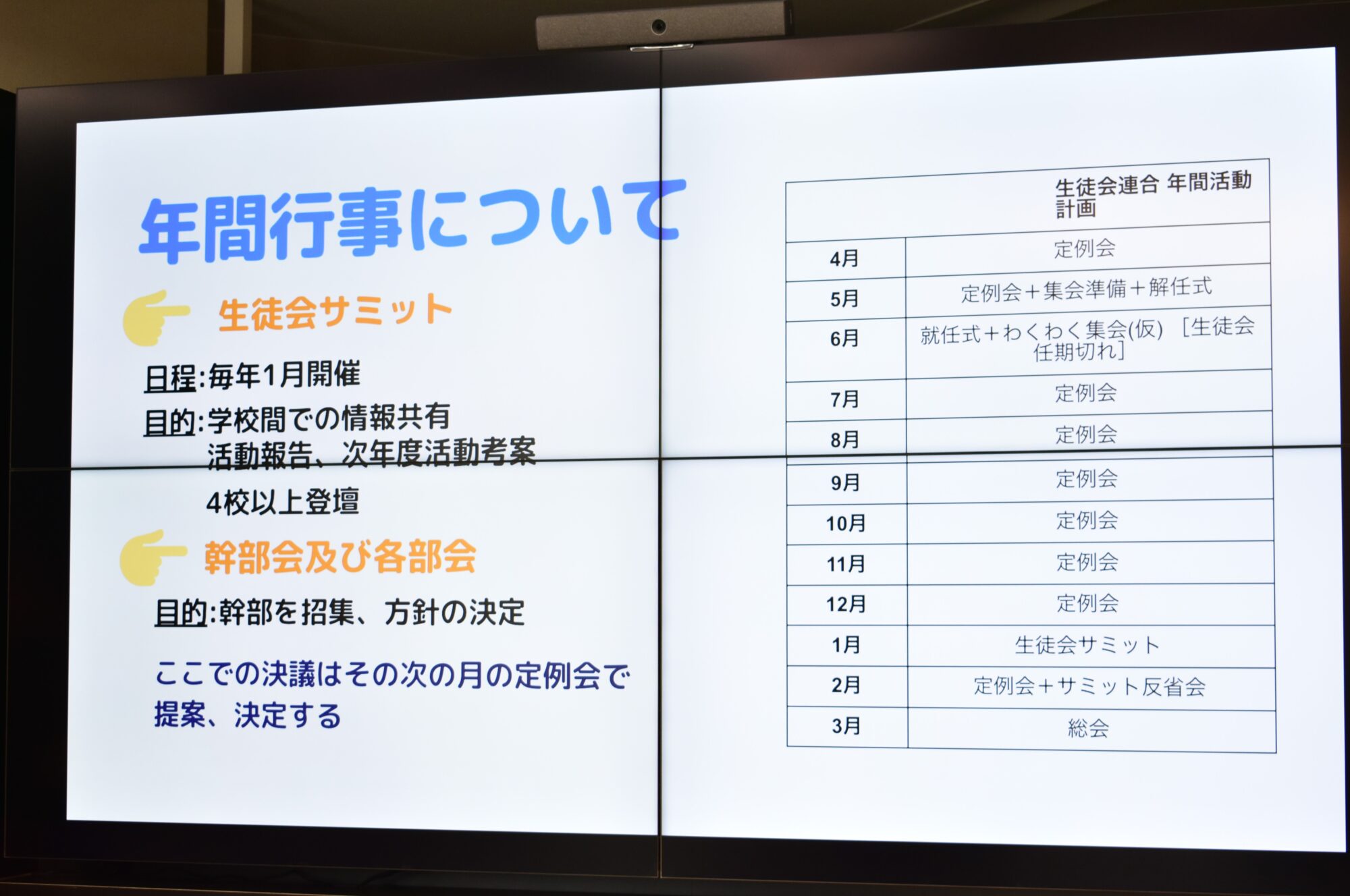 生徒会連合年間行事