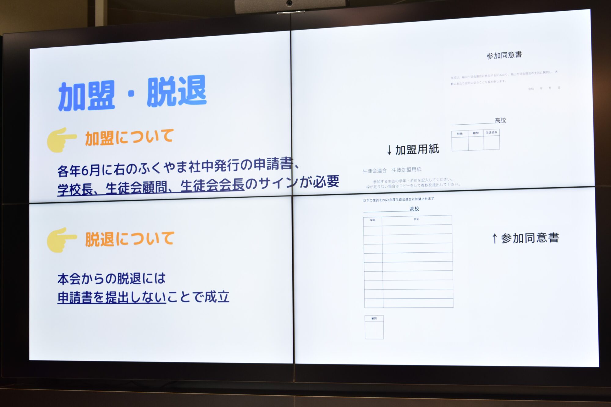 生徒会連合の加盟と脱退