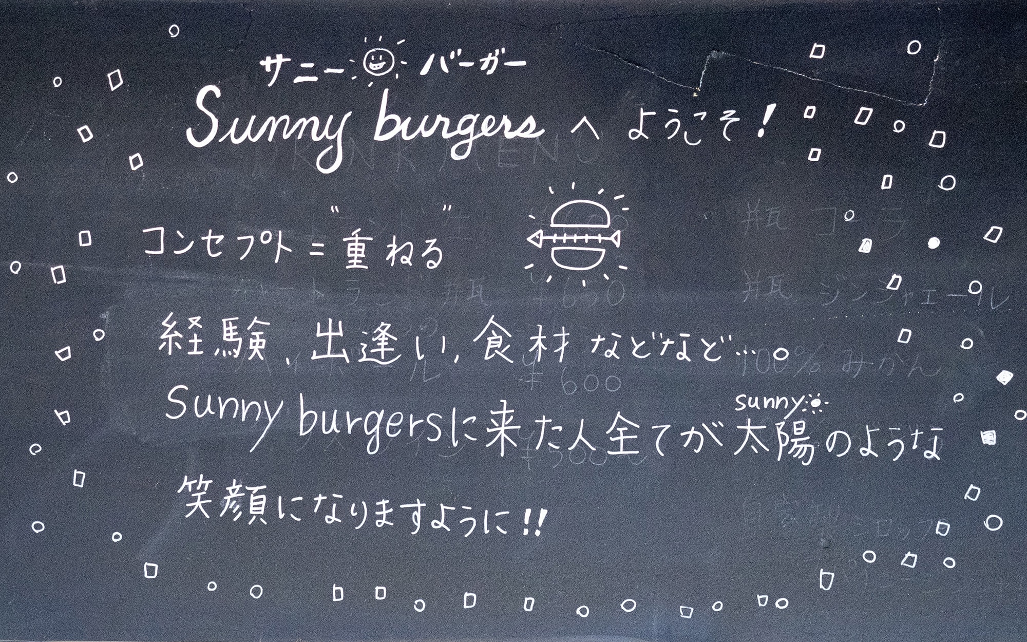 サニーバーガー:店内にあるメッセージ