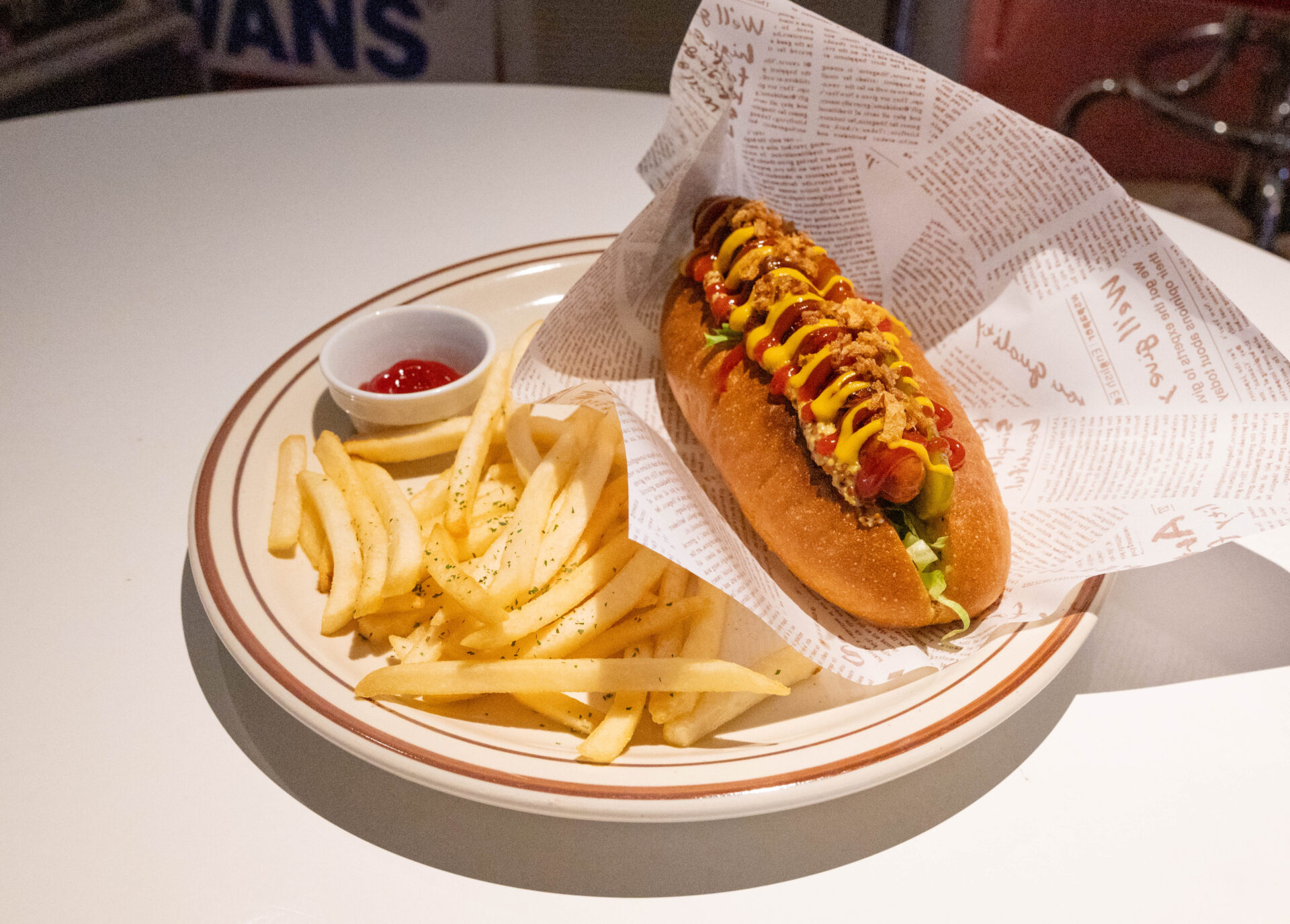 ホットドッグAセット（ホットドッグ・フライドポテト・ドリンク）1,000円