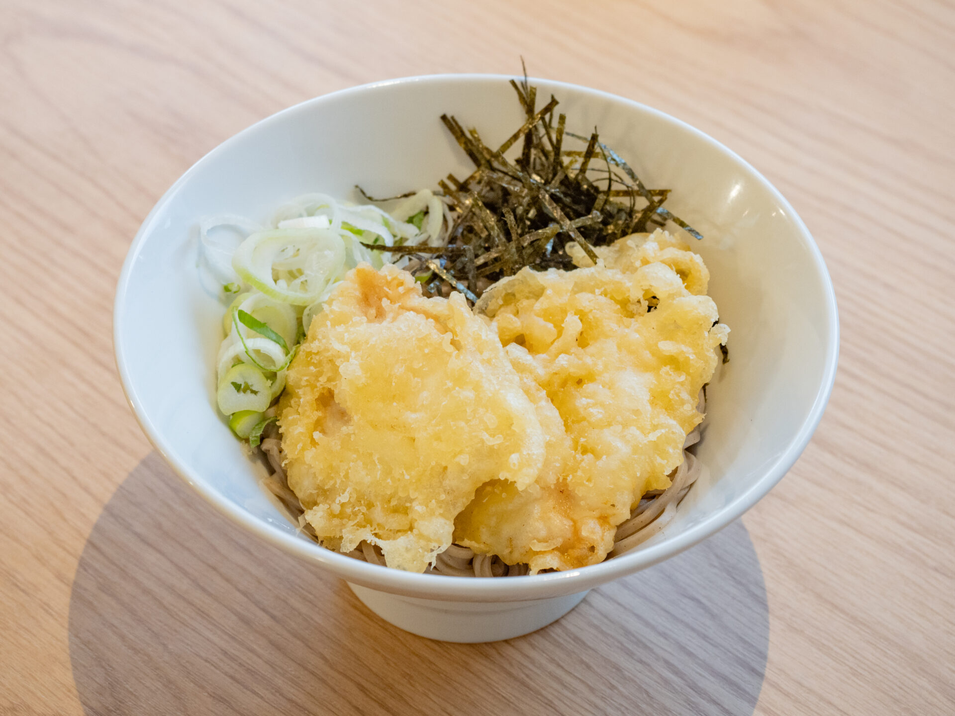 弥七:鶏天つけそば(1玉) 温