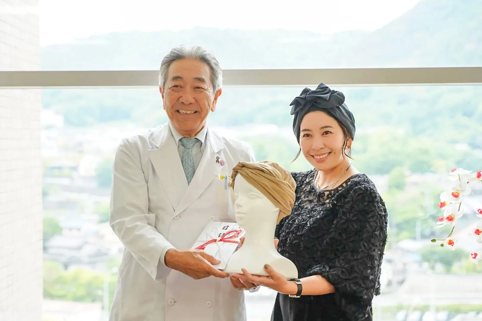 福山市民病院などにアピアランスケア商品としてターボウを寄贈した(写真提供:diporto)